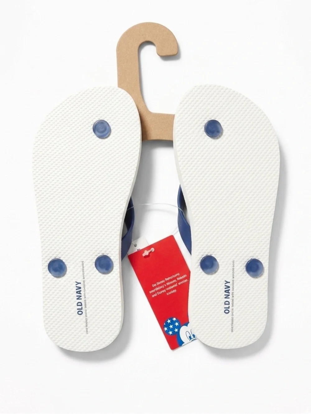 Old Navy kids Blue & White Stripe Mickey and Minnie Flip Flops
